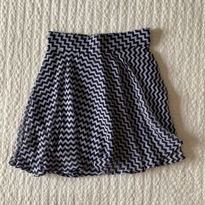 Blue and white chevron skirt